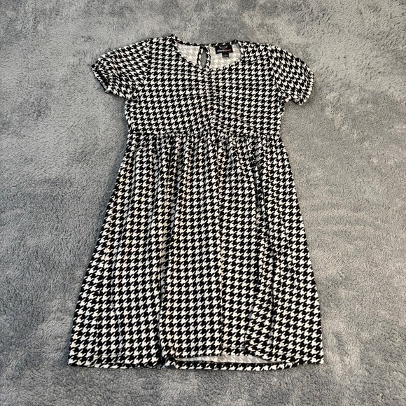 Victory Heart Other - Victory Heart Girls Black White Houndstooth Empire Waist Dress Size 7